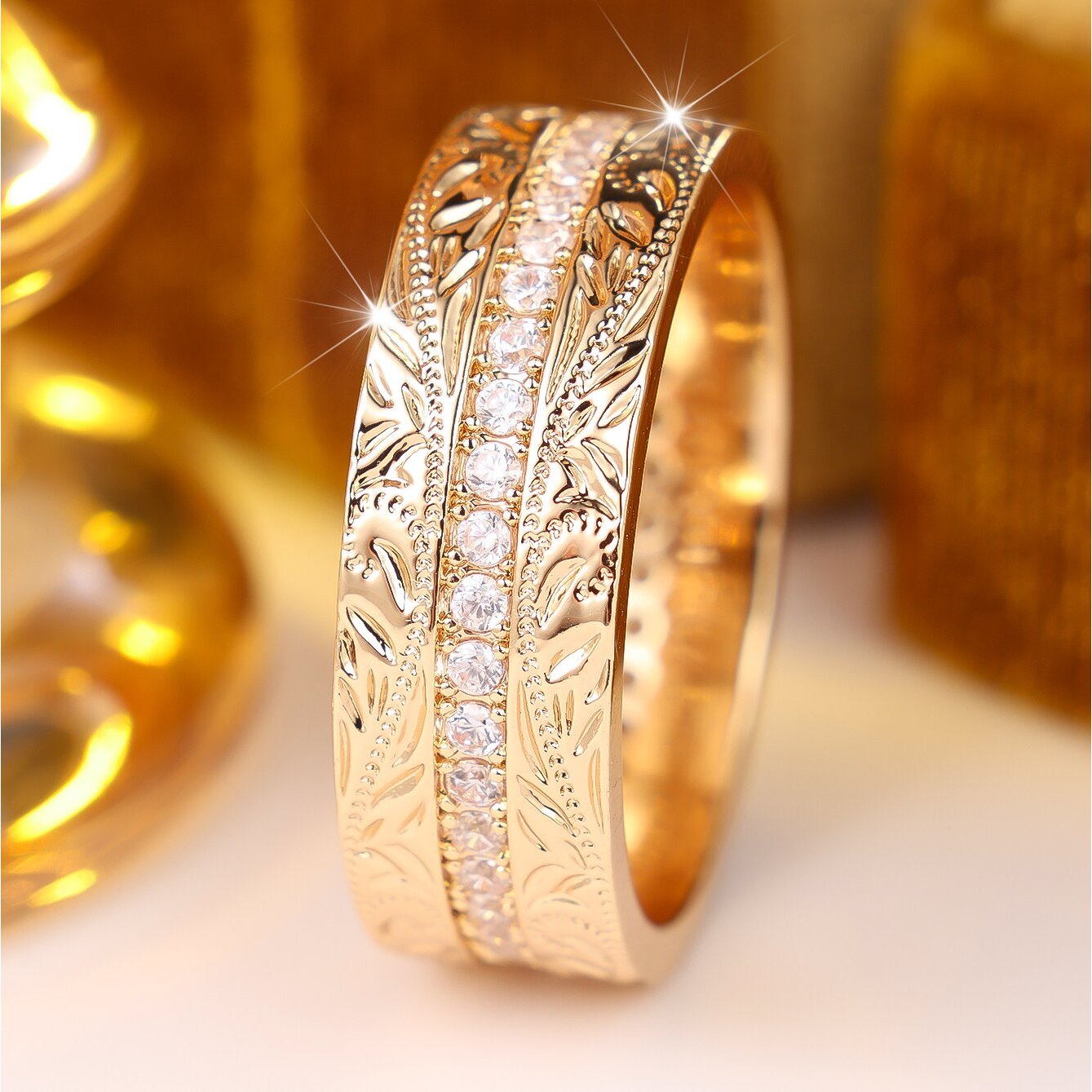 Unisex White Synthetic Zircon Ring, Elegant Classic Design
